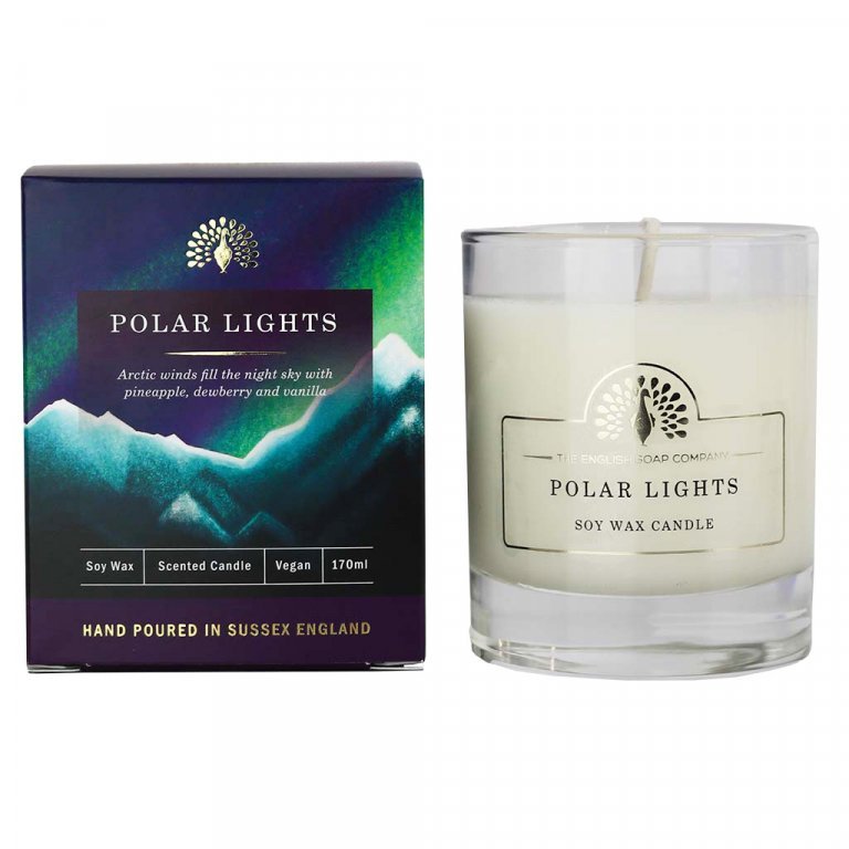 The English Soap Company - Polar Lights Scented Candel - Polarlichter Duftkerze aus Soja Wachs 170 ml